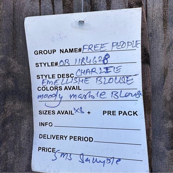 Free People Cropped sheer embellished beaded bell sleeves dye blouson top sz XS - Picture 8 of 15